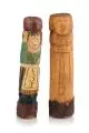 Hinrich Hanschen, Stehende Figur / Leuchterfigur auf Sockel. 3. Viertel 20. Jh, Holz, geschnitzt