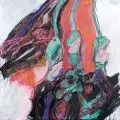 Lorenz Fjodorow, Abstrakte Komposition vor weißem Grund, 1989, Acryl auf Leinwand
