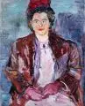 Ernst Hassebrauk, Bildnis einer Dame mit Kopfschmuck. Wohl um 1960, Öl auf Leinwand