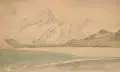 Wilhelm August Schirmer, Gletschersee in den Alpen. 1820er -1850er Jahre, Aquarell über Blei