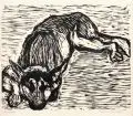 Wilhelm Rudolph, Liegender Schäferhund. 2. H. 20. Jh