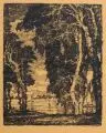 Hans Unger, Genfer See, Wohl 1910, Umdrucklithografie auf gelbem Tonpapier