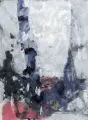 Hans Brosch, Komposition mit Rot und kleinem Gelb. Wohl um 1980, Mischtechniken (Gouache, Tusche) auf festem Bütten