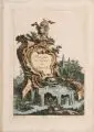 Pierre-Edmé Babel, und andere Künstler, 12 Kartuschen im Stil des Rokoko mit architektonischem Hintergrund, 1750/1775, Kupferstiche auf Bütten, handkoloriert