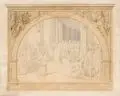 Eduard Daege, Maria von Speck -Sternburg, am ersten Januar MDCCCXXXVI eingekleidet, 1836, Bleistiftzeichnung, aquarelliert, auf kräftigem Bütten