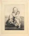 Otto Gehler, Italienische Madonna mit Kind, 1814, Kohlestiftzeichnung, partiell weiß gehöht, auf Karton