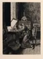 Paul Adolphe Rajon, Der Radierer, 1869, Radierung auf festem, chamoisfarbenen Bütten nach Ernest Meissonier