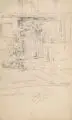Julius Scholtz, (zugeschr.), Bauernhaus in Dresden-Loschwitz / Loschwitzer Toreinfahrt / Loschwitzer Fachwerkhaus, 1858, Bleistiftzeichnungen
