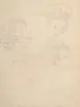 Paolo Toschi, (nach Sandro Botticelli ?), Engel und Jesuskind. 1. Viertel 19. Jh, Bleistiftzeichnung, der Heiligenschein goldfarbenen gehöht, vollflächig auf feinem Untersatzpapier montiert
