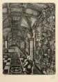 Hans Körnig, Das ehemalige grüne Gewölbe, 1960, Aquatintaradierung auf kräftigem Bütten