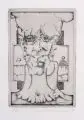 Gregor Traversa, Kopf en face, 1969, Radierung auf festem Papier