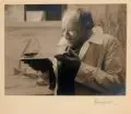 Franz Fiedler, Georg Gelbke mit Radierplatte. Wohl 1920er Jahre