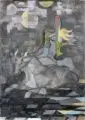 Hans Joachim Breustedt, Die Entführung Europas, 1976, Öl auf leichtem Karton