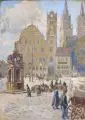 Georg Hoffmann-Freiberg, Oschatz, 1919, Gouache über Blei auf Malpappe