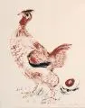 Josef Hegenbarth, Huhn mit Ei, Um 1940, Pinsel- und Federzeichnung auf festem Papier
