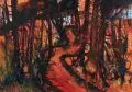 Andreas Klose, Waldweg im Abendlicht, 1997, Aquarell auf festem Papier