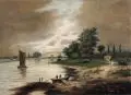 Franz Trautsch, Serkowitz bei Dresden, Öl auf Leinwand