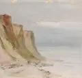 Arno Drescher, Steilküste auf Rügen. Späte 1930er Jahre, Öl auf Malpappe
