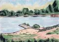 Eberhard Gollner, Niederrhein, 1997, Acryl auf Leinwand