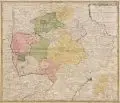 Homanns Erben, Mappa Geographica Territorii Sacri Romani Imperii liberae Civitatis Norimberg […], 1764, Kupferstich, grenz- und flächenkoloriert, auf Bütten