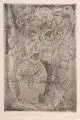 August Anhalt, Expressives Paar, 1923, Radierung mit Plattenton (leicht silbrig glänzend) auf chamoisfarbenem Velin-Karton