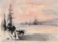 Siegfried Berndt, Morgenstimmung in einem schottischen Hafen, Um 1907, Aquarell auf feinem Japan