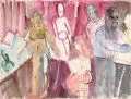 Charles Crodel, Im Atelier. Ohne Jahr, Aquarell auf feinem Bütten