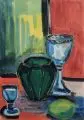 Ilske Schwimmer, Stilleben mit Vase und Pokalgläsern. Wohl 1950er/1960er Jahre, Wasserfarben
