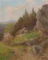 Albert Ernst Mühlig, Bei Stimmersdorf, Öl auf Malpappe