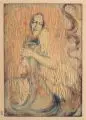 Paul Herrmann, Spielendes Meerweib, 1897, Farbholzschnitt und Lithografie in vier Farben auf Bütten