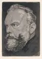 Max Klinger, Bildnis Geheimrat Professor Dr. Lamprecht, 1915, Radierung und Aquatinta auf strukturiertem Papier