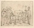 Bernhard Kretzschmar, Im Atelier, Wohl 1920/1921, Radierung mit Plattenton auf Maschinenbütten