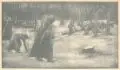 Max Liebermann, Holzsammler in Walde, Lithographie / Radierung auf Bütten