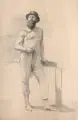 Elise Merten, (zugeschr.), Fünf figürliche Darstellungen, 1886, Bleistiftzeichnungen, teils aquarelliert, und eine Kohlestiftzeichnung
