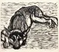 Wilhelm Rudolph, Liegender Schäferhund. 2. H. 20. Jh