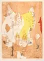 Jorge Castillo, Zwei Darstellungen mit Pierrot, 1979/1980, Farbradierungen auf Bütten