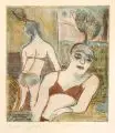 Hertha Günther, Girls, 1981, Farbradierung mit Roulette auf Bütten