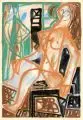 Hans Heyer, Sitzender weiblicher Akt, 1973, Aquarell