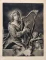 Johann Elias Ridinger, S. Cecilia, Schabkunstblatt auf "WANGEN"-Bütten