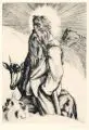 Erich Erler, Winter, Kaltnadelradierung auf leicht gelblichem Kupferdruckkarton