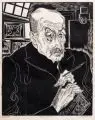 Conrad Felixmüller, Bildnis Max Liebermann, 1927, Holzschnitt auf Japan