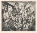 Bernhard Kretzschmar, Auktion, 1920, Kaltnadelradierung auf leichtem, chamoisfarbenen Büttenkarton