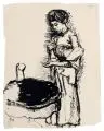 Joachim Heuer, Junge Frau am Tisch