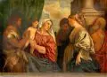 Fritz Horn, (Kopie nach Tiziano Vecellio), Maria mit dem Kind und vier Heiligen, Um 1925, Öl auf Leinwand