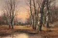 Karl Kaufmann, (B. Lambert), Reisigsammler im Wald (Landschaft bei Barbizon?). Spätes 19. Jh, Öl auf Holz