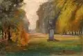 Emily Lengnick, Weg im Schlosspark Pillnitz. Anfang 20. Jh, Öl auf Leinwand, wachsdoubliert