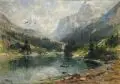 Emil Rieck, Pragser Wildsee in Südtirol (?). Anfang 20. Jh, Öl auf Leinwand