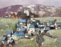 Alfred Hesse, Bärenstein im Vorfrühling, Öl auf Hartfaser