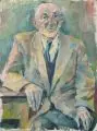 Siegfried Klotz, Porträt eines Herren, Um 1960, Öl auf Hartfaser