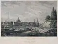 Christian Gottlob Hammer, Ansicht von Dresden, 1837, Stahlstich, altkoloriert, nach einem Gemälde von Otto Wagner